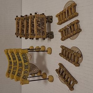 NWT Lot of 13 Mini World by GiftCraft Nativity/Village Signs and Ladders